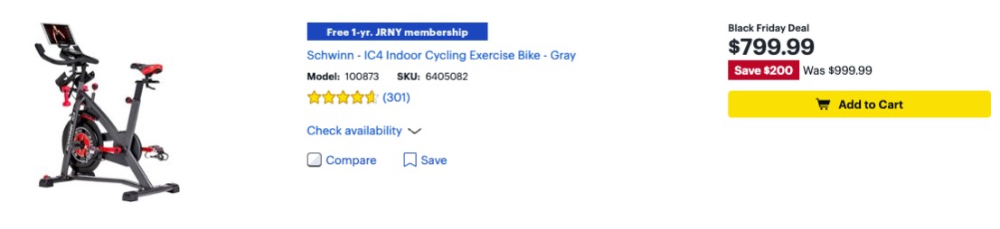 Schwinn IC4 Exercise Bike - $799 at Best Buy!