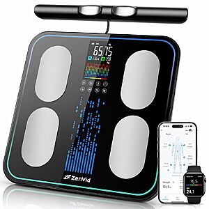 ZenVid 8-Electrode Smart Body Fat Scale, Dual-Frequency BIA Body Analyzer $45.99