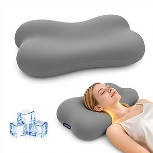 COMFYPIL Cervical Neck Pillow for Sleeping, Memory Foam Pillows, Grey $36.39