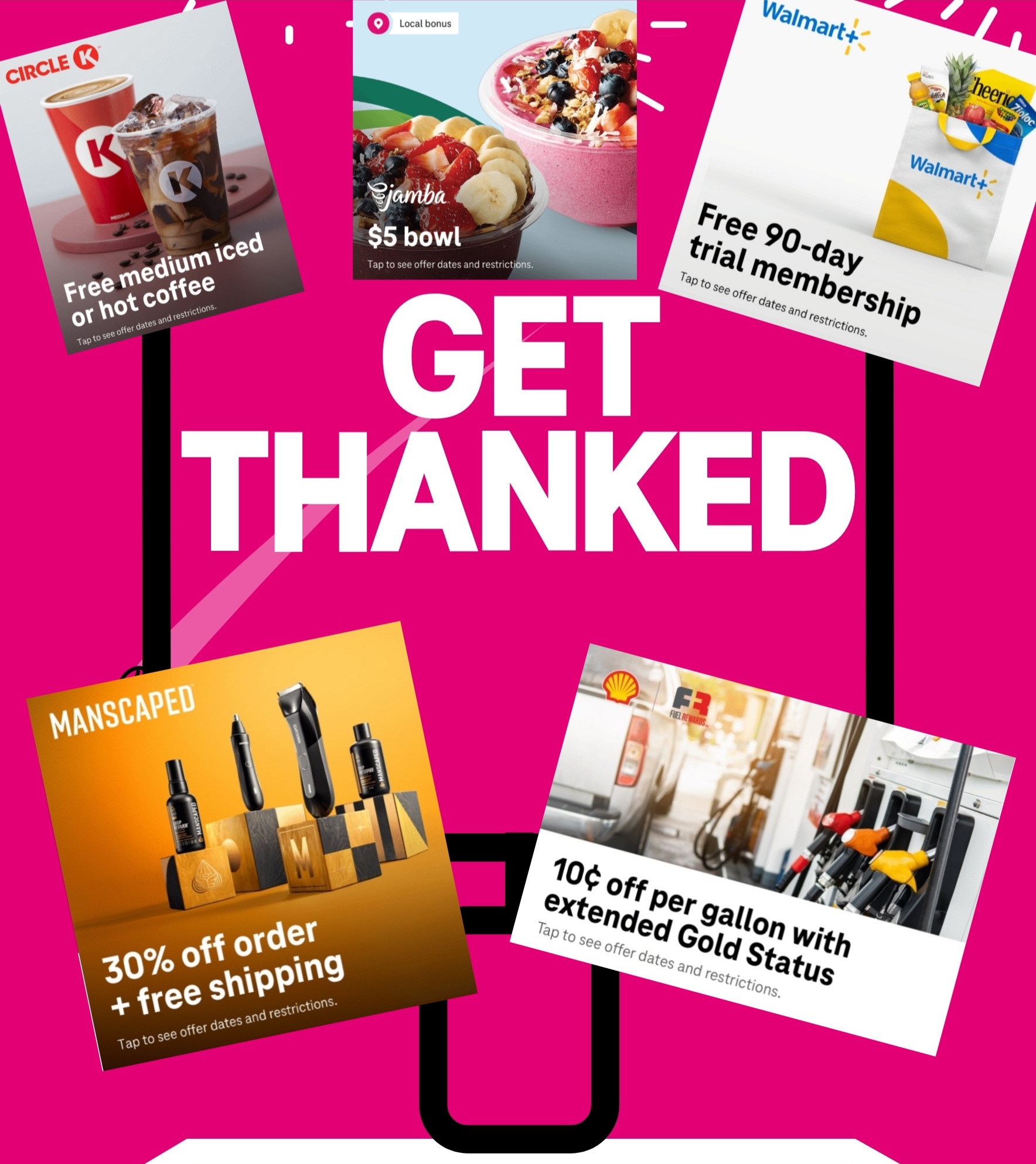 T-Mobile Customers 10/4/22: 30% off MANSCAPED order and free shipping, $5 Jamba bowl*, and 10 cents off per gallon at Shell*