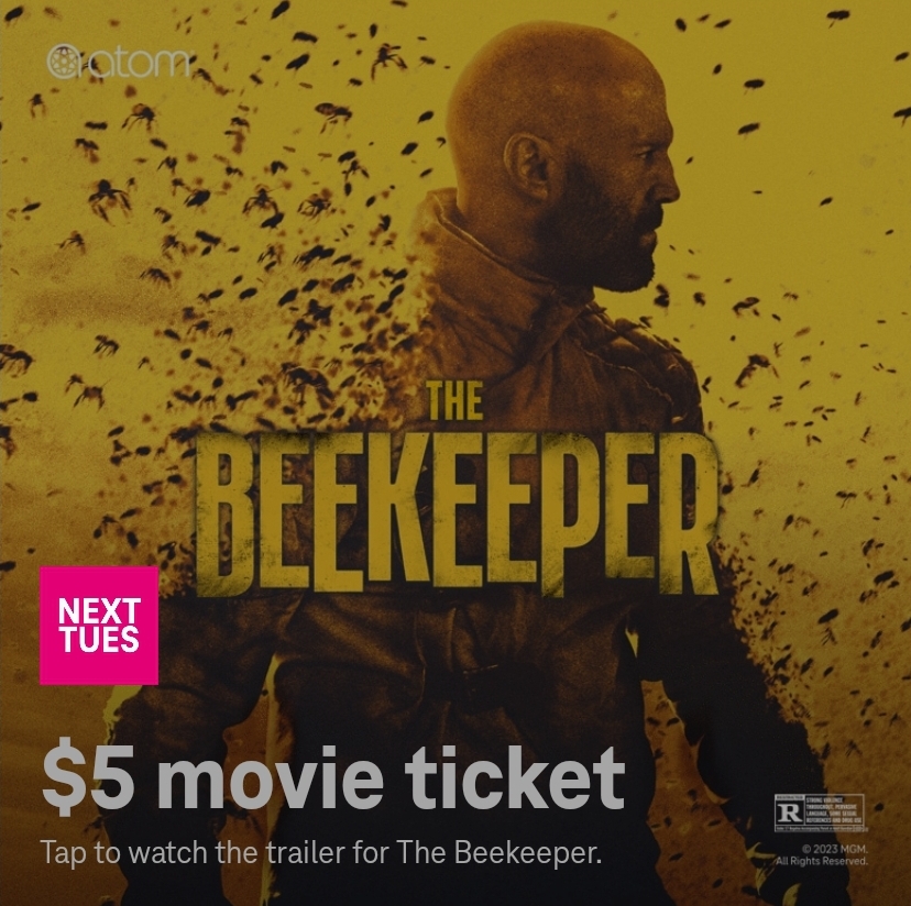 T-Mobile Tuesdays app users 1-09-24: $5 The Beekeeper movie ticket, BOGO Auntie Annes Pretzel item, *20 cents Shell Gas discount, 3 free months of UpSkillist, 30% off New Era