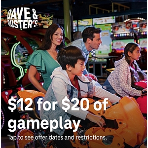 FREE $20 Game Play Credit at Dave & Busters! - Book of Free