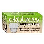 Buy Ekobrew Refillable K-cup for Keurig 2.0 and 1.0 Brewers for $9.99 shipped free get the 100 count Paper Filters($7.99 usually) and Cleaning Tablets Free($7.49 Value)