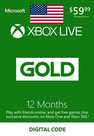 XBOX Live 12 Month Gold Membership Card US $43.99 AC