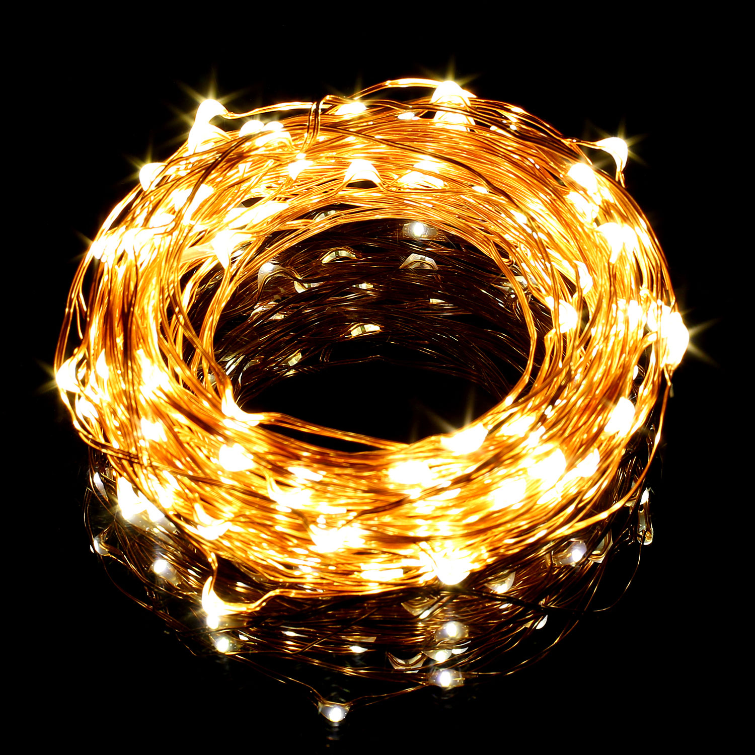 33ft Copper Wire String Lights 100 Leds Flexible Fairy Lights