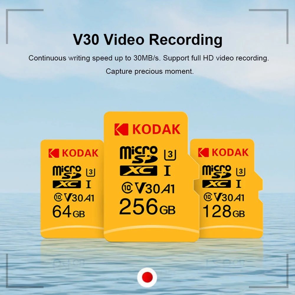 Kodak 256gb U3 A1 V30 Micro Sd Card 100mb S Reading Speed 4k Uhd