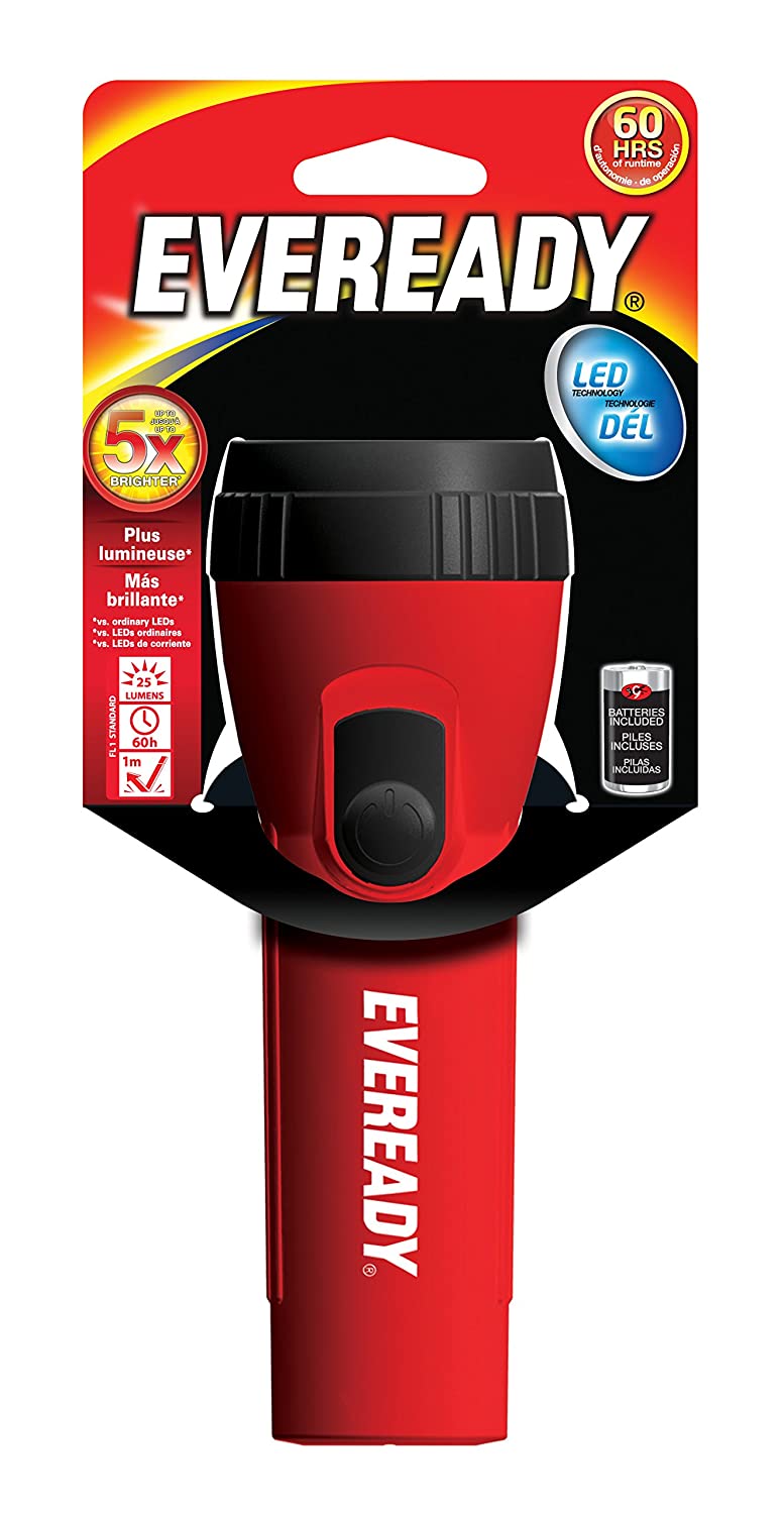 Eveready LED Flashlight with 2 D Batteries included 50% off $3.98 Shipped Prime Amazon Camping, Emergecy, Survival, Kids, Easy To Use, Durable