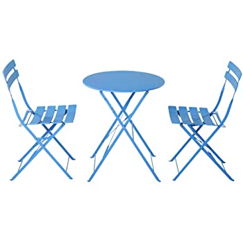 Grand Patio Premium Steel Patio Bistro Set Folding Outdoor Patio Furniture Sets 3 Piece Patio Set Of Foldable Patio Table W Chairs Your Color Amazon Prime 40 Off 65 99 Shipped