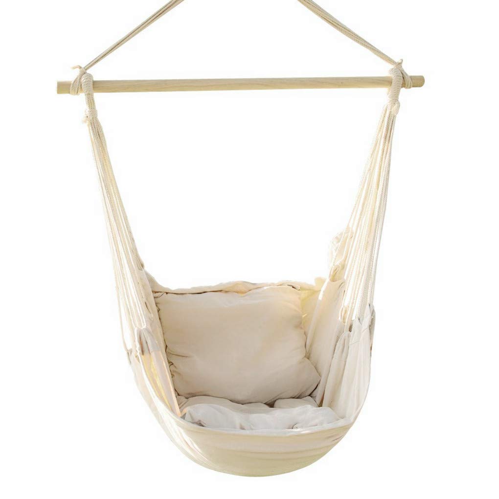Everking Hanging Rope Hammock Chair Porch Swing Seat Cotton Rope Porch Chair For Indoor Outdoor Garden