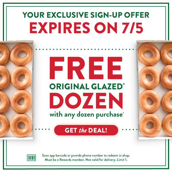 BOGO: Krispy Kreme FREE Original Glazed Dozen with any dozen purchase