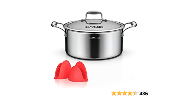 7 Qt Tri-ply Stainless Steel Stock Pot and Oven Mitts $37.99 Amazon  - $37.99