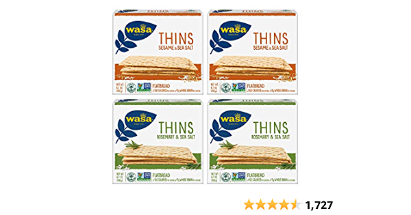 Wasa Thins Flatbread Crackers 4 Pack Rosemary & Sea Salt & Sesame & Sea Salt $10 Amazon S&S
