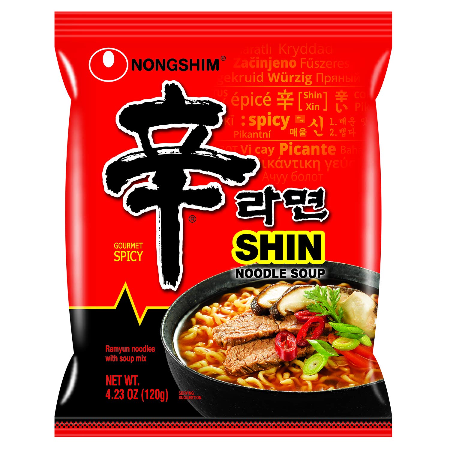 Nongshim Shin Ramyun Noodle Soup, Gourmet Spicy, 4.2 Ounce (Pack of 20) $16.66 Amazon