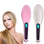 Pro Salon Electric Hair Straightening Brush w/ LCD Display $22.99 + fs - Tanga