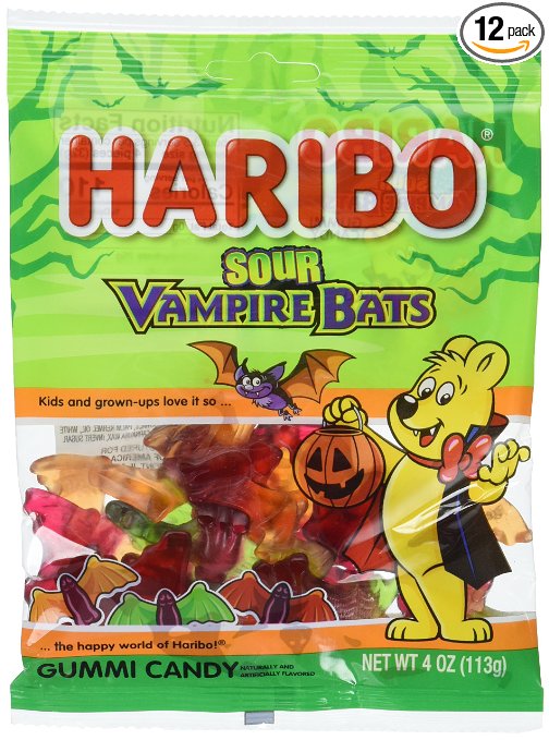 Haribo of America Sour Vampire Bats Gummi Candy, 4 Ounce (Pack of 12) - (Amazon Alexa Deal) + 15% Coupon $6
