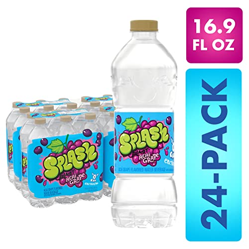 24Pack 16Oz Splash Blast Flavored Water Beverage (Acai Grape)