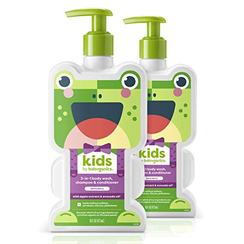 2-Pack 16-Oz. Babyganics Kids 3-in-1 Shampoo Conditioner Body Wash (Berry Berry) $13.34 w/ S&S + Free S&H w/ Prime or $25+
