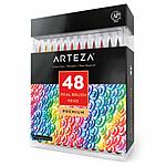 Arteza Real Brush Pens, 48 Colors for Watercolor Painting with Flexible Nylon Brush Tips, Paint Markers for Coloring, Calligraphy and Drawing with Water Brush - $26.59