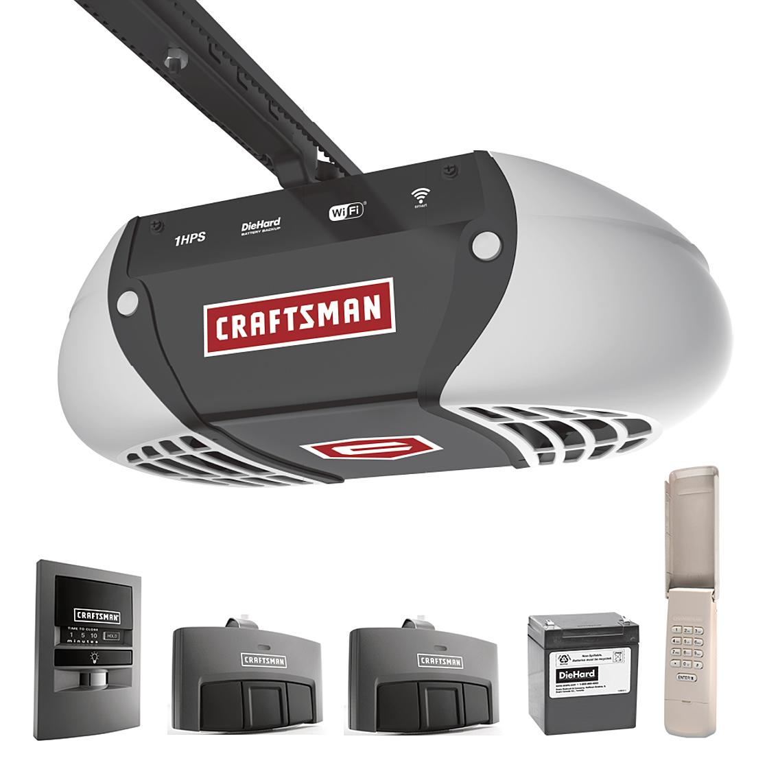 Craftsman 1 Hp Ultra Quiet Belt Drive Garage Door Opener 100 In