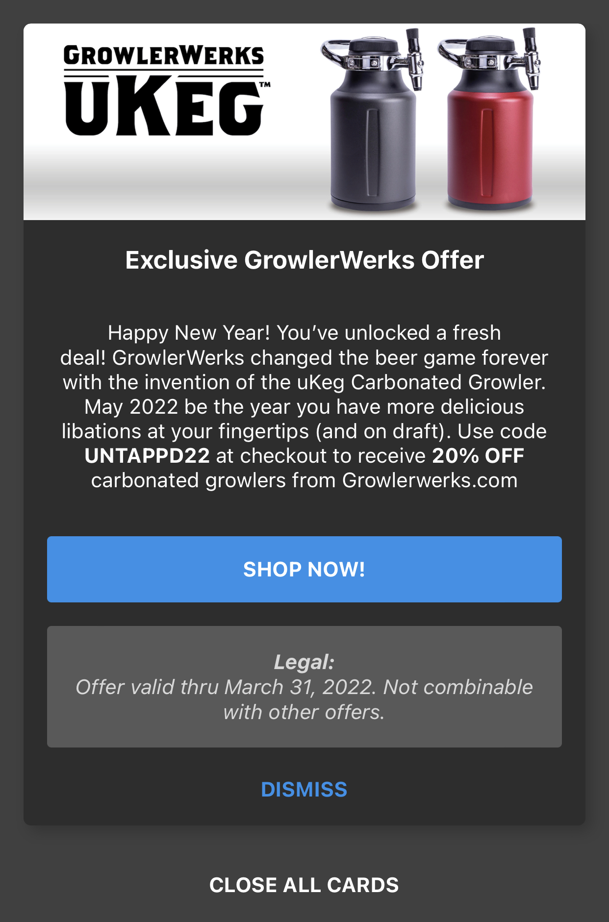 GrowlerWerks uKeg 20% Off With Code