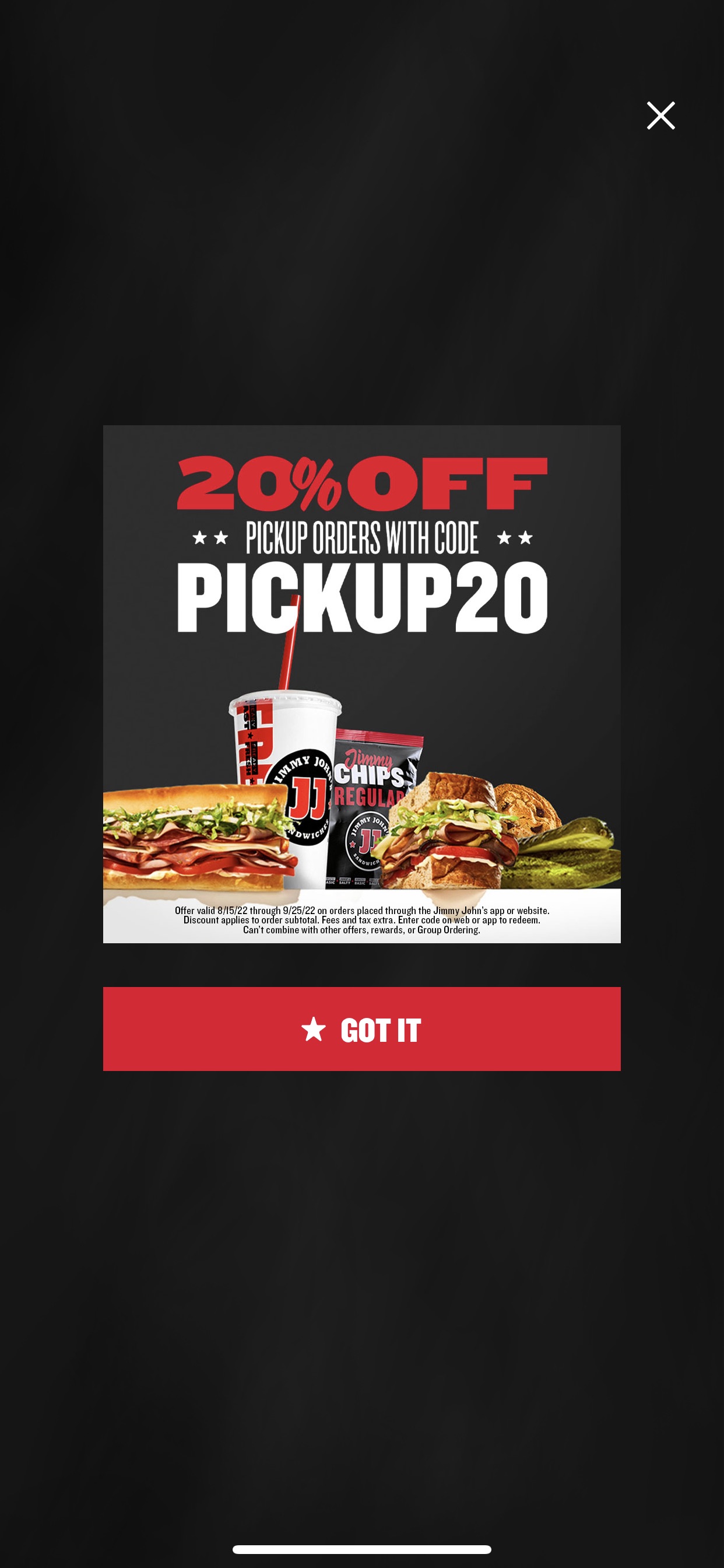 Jimmy John's: Coupon for Additional Savings for Pickup Orders
