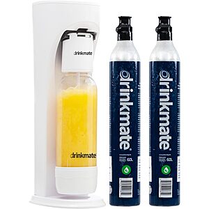 Drinkmate OmniFizz Sparkling Water & Soda Maker, + 2x 60L CO2 Cylinders & Bottle .35 + Free Shipping