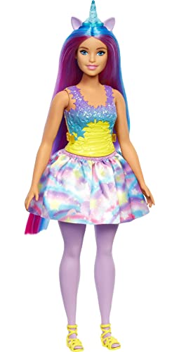 Barbie Dreamtopia Unicorn Doll (Curvy, Blue & Purple Hair) $5