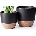 2-Pack Ceramic Planters with Drainage for Indoor Plants $13.74
