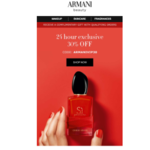 30% off on Giorgio Armani Profondo &amp; other Armani Beauty products including new fragrances