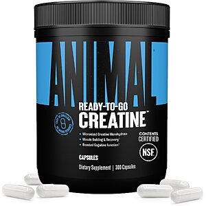 Animal Creatine Monoydrate Powder Capsules for Men & Women | 300 Count $17.25 or less with S&S