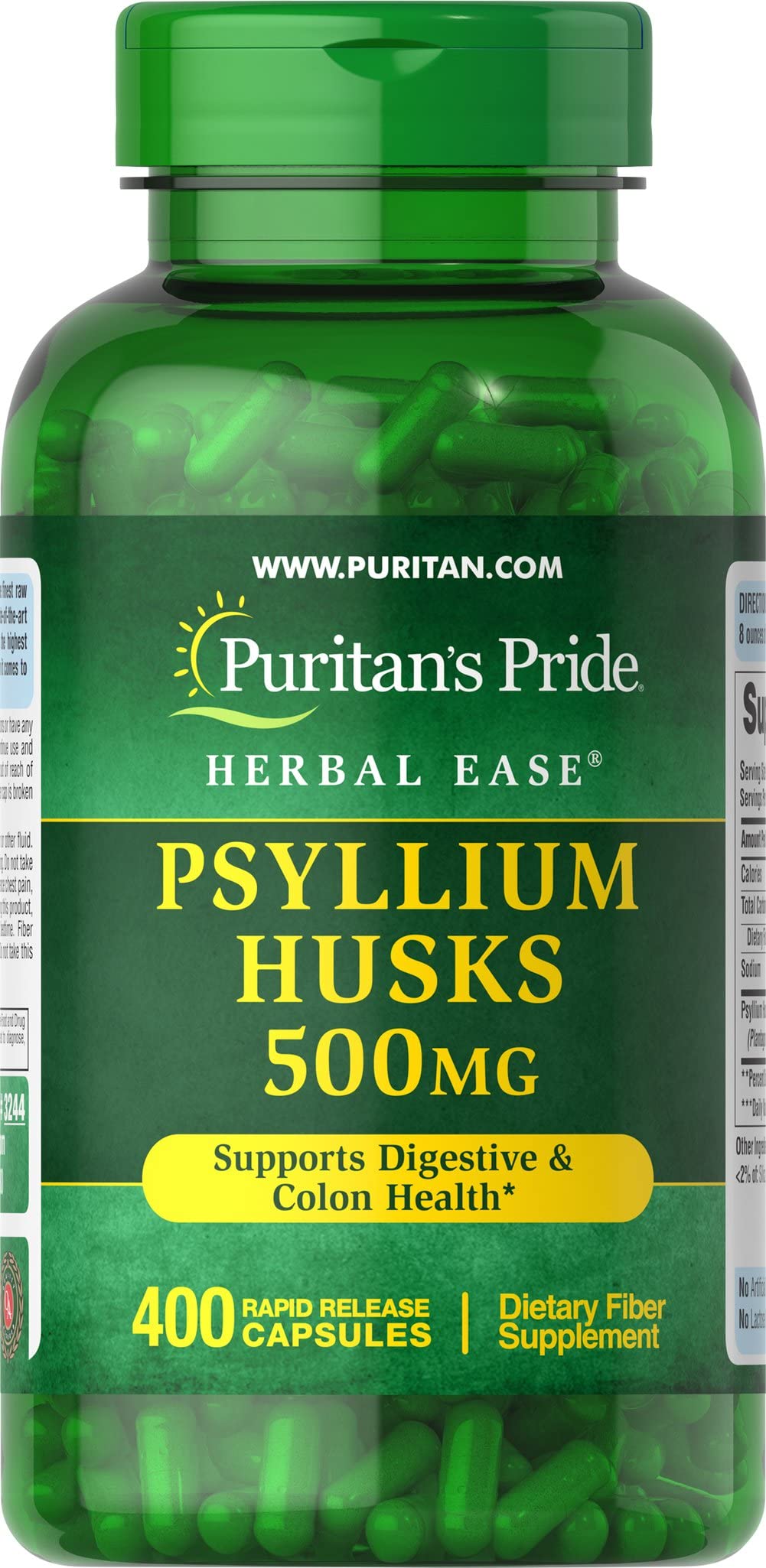 Amazon 35% Off Subscribe & Save Puritan's Pride Psyllium Husks 500 Mg Supports Digestive and Colon Health 400 ct $8.39