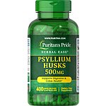Amazon 35% Off Subscribe &amp; Save Puritan's Pride Psyllium Husks 500 Mg Supports Digestive and Colon Health 400 ct $8.39