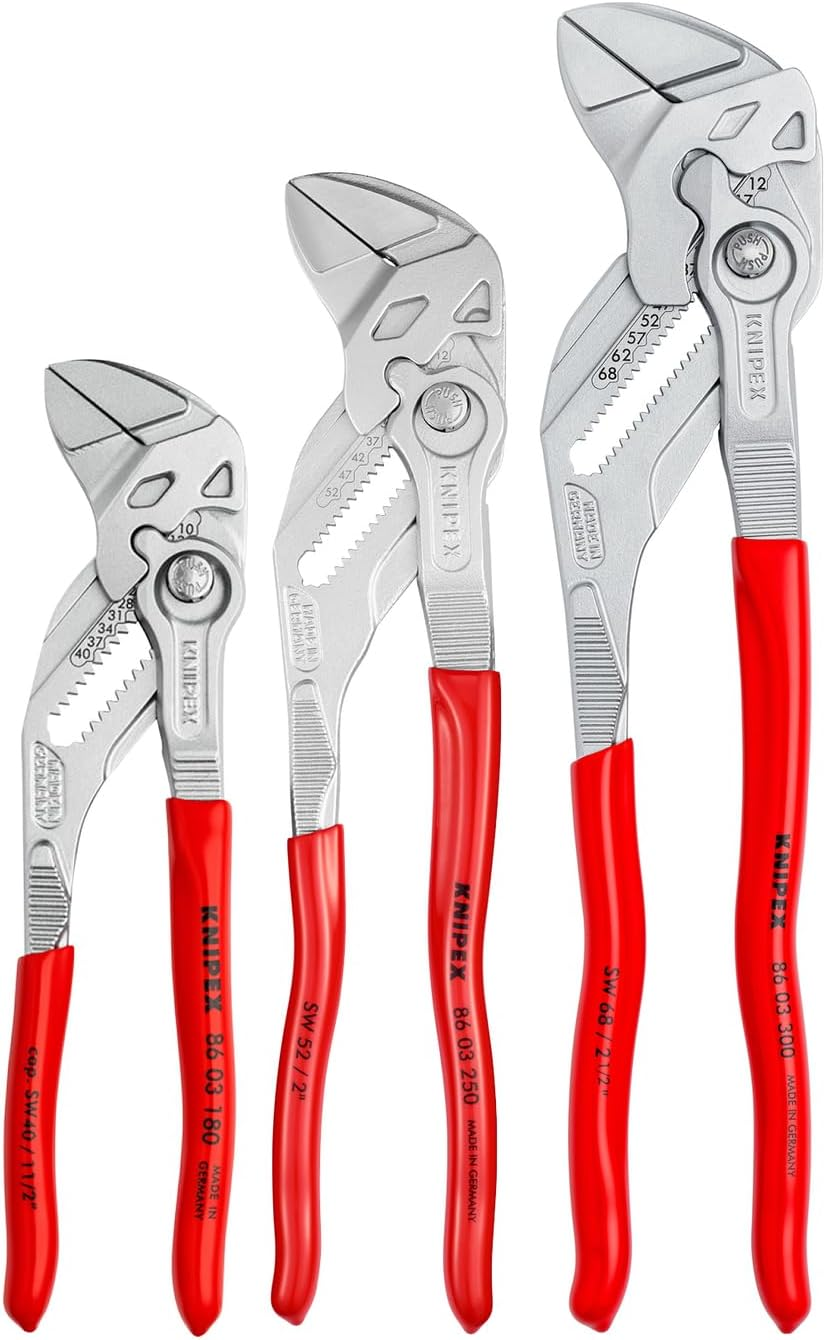 KNIPEX Tools 00 20 06 US2, Pliers Wrench 3-Piece Set (7", 10", 12") $108.98