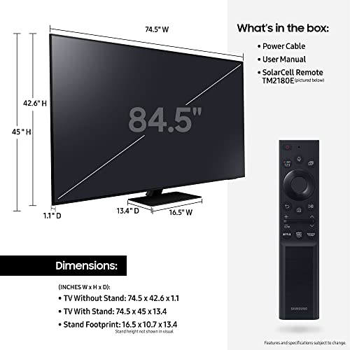 SAMSUNG 85-Inch Class Neo QLED 4K UHD QN85A Series Quantum HDR 24x, 6 - 2.2.2CH 60W Speakers, Object Tracking Sound, Smart TV (2021 Model) Amazon $2399