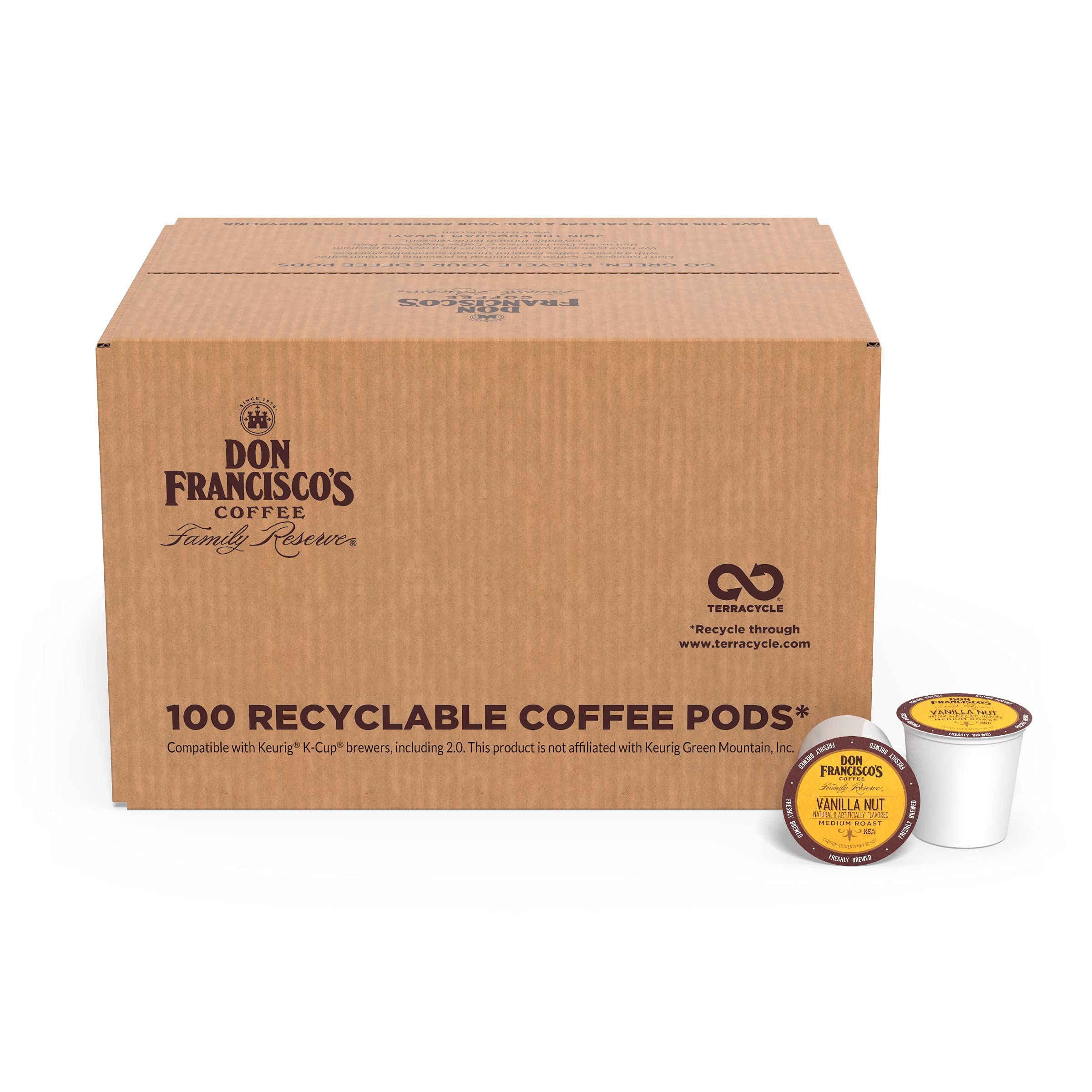 Don Francisco's Vanilla Nut Medium Roast Coffee Pods - 100 Count $26.45 w/15xS&S, $30.15 w/5% S&S at Amazon