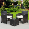 3-Piece Costway Patio Rattan Wicker Set w/ Cushions &amp;amp; Table (3 Colors) $69.99 + Free Shipping