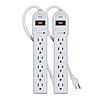 2-Pack KMC 6-Outlet Surge Protector Power Strips (White) $8 + Free Shipping w/ Prime or on $35+
