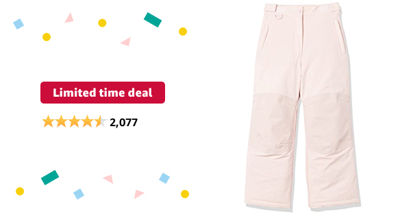 Limited-time deal: Amazon Essentials Girls and Toddlers' Water-Resistant Snow Pants - $15.00