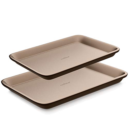 2-Piece NutriChef Nonstick Cookie Sheet Pan (Champagne Gold) $10 + Free Shipping w/ Prime or on $25+