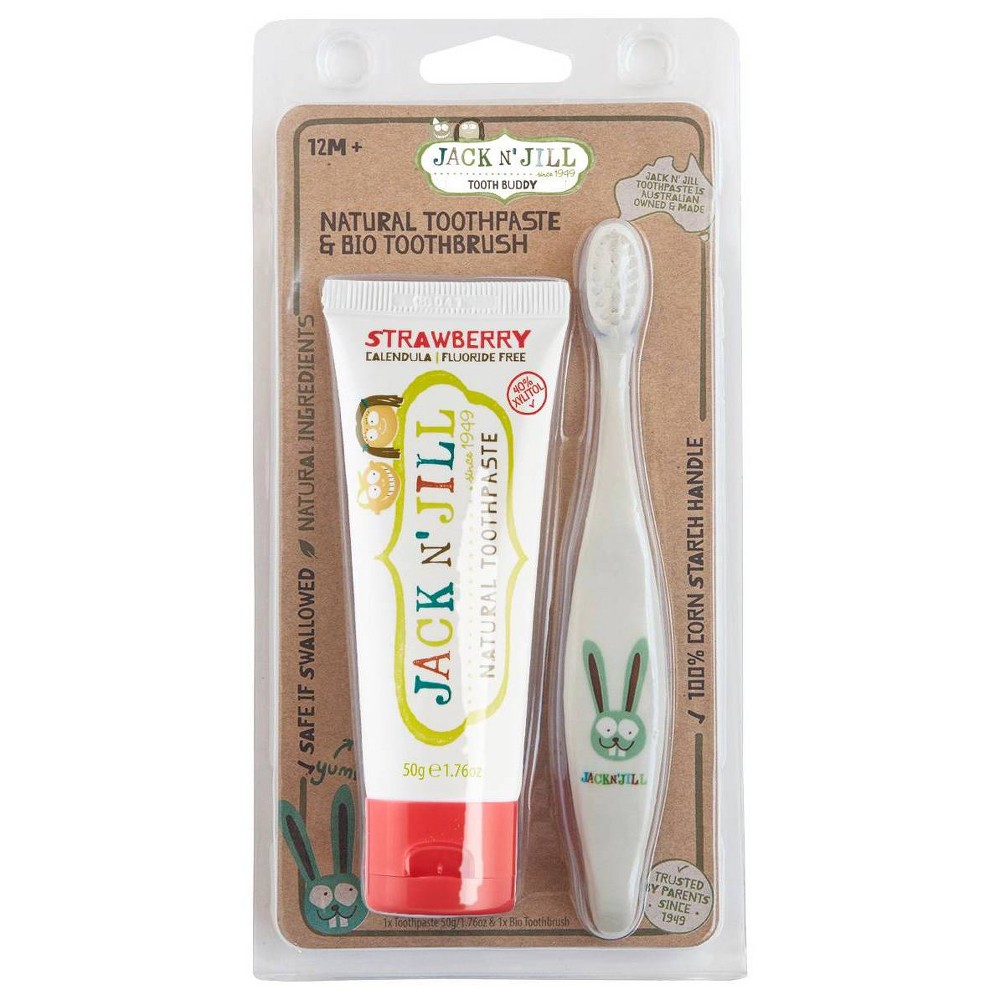 1.76-Oz Jack N' Jill Tooth Buddy Strawberry Natural Toothpaste & Bunny Biodegradable Toothbrush $4 + Free Shipping on 35+