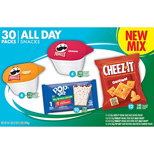 30-Pack Kellogg's All Day Assorted Snacks (Cheez Its, Strawberry Pop Tarts & Pringles) $9.89 w/ S&S + Free Shipping w/ Prime or on $25+