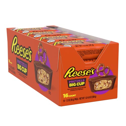 16-Count 1.3-Oz Reese's Big Cup Milk Chocolate Peanut Butter Cups Stuffed w/ Pretzels (Standard) $10 + Free Shipping w/ Prime or on $25+