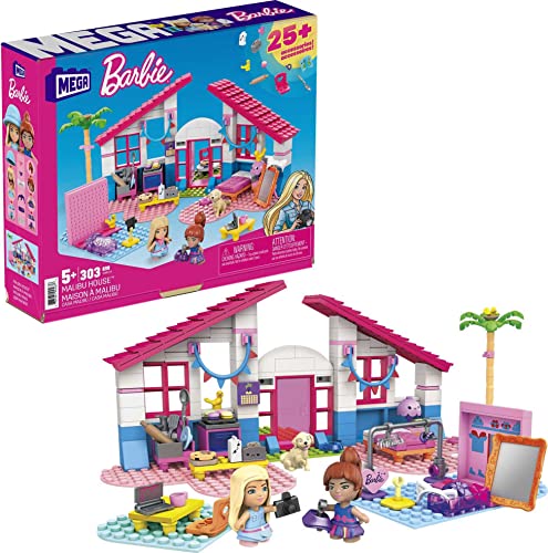 303-Piece Mega Barbie Malibu House Building Toy Set w/ 25 Accessories & 2 Micro-Dolls $21 + Free Shipping w/ Prime or on $25+