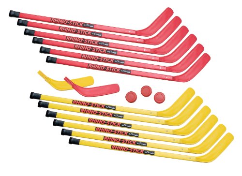 12-Count 36" Champion Sports Rhino Hockey Sticks Set w/ 2 No-Bounce Balls & 2 Extra Blades (Red & Yellow) $62.07 + Free Shipping