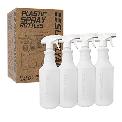 4-Pack 32-Oz SupplyAid Heavy Duty Plastic Spray Bottles w/ Adjustable Nozzle $4 + Free Shipping w/ Prime or on $25+