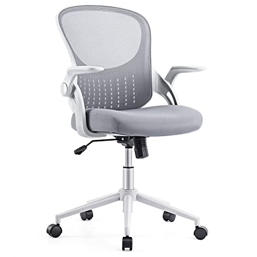 Olixis Ergonomic Swivel Office Chair w/ Flip Up Arms & Lumbar Support (Grey) $61.50 + Free Shipping
