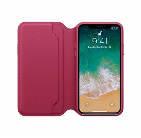 Apple iPhone X Leather Folio Case (Berry) $15 + Free Shipping w/ Prime
