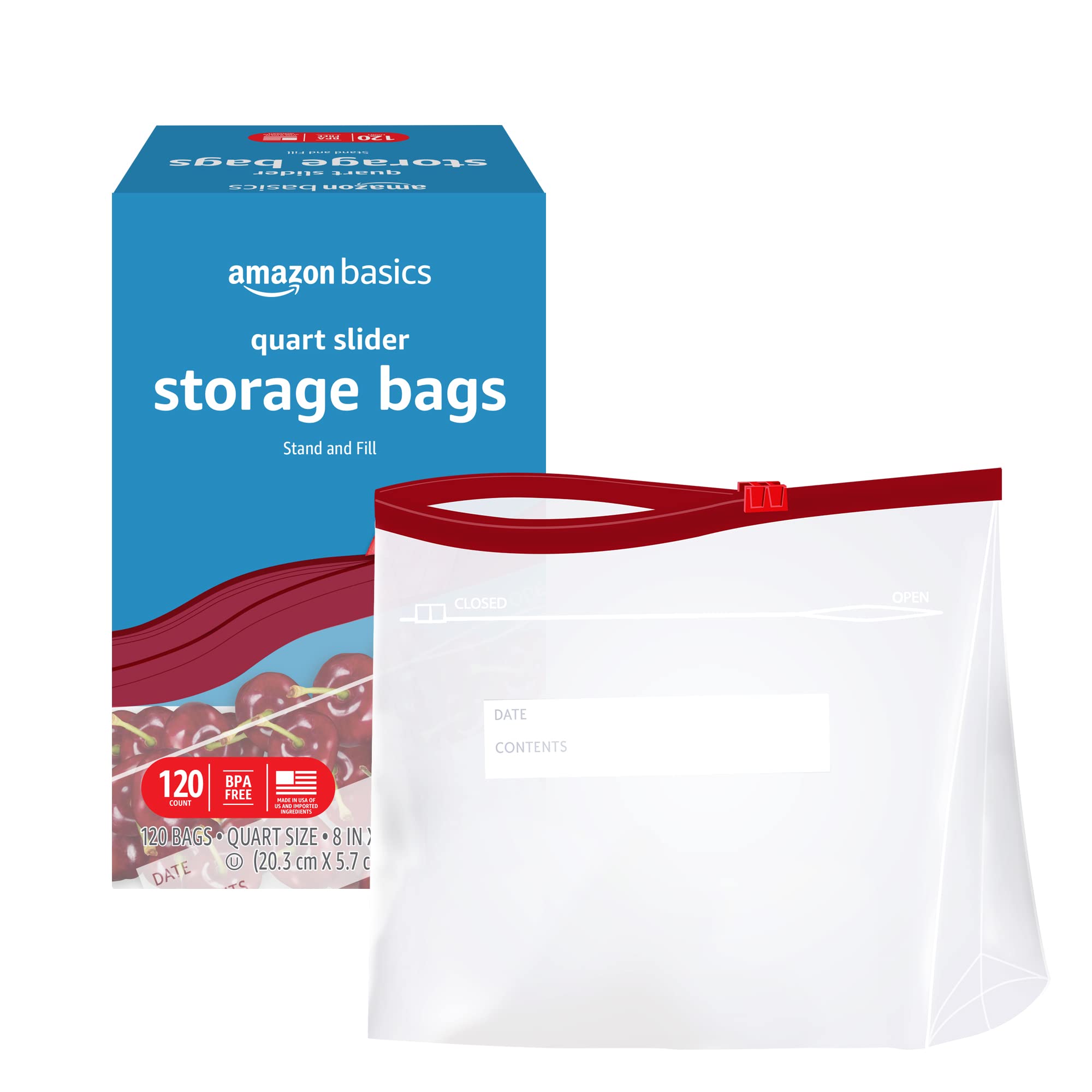 120-Count Amazon Basics Slider Food Storage Bags (Quart Size) $7.06 w/ S&S + Free Shipping w/ Prime or on $25+