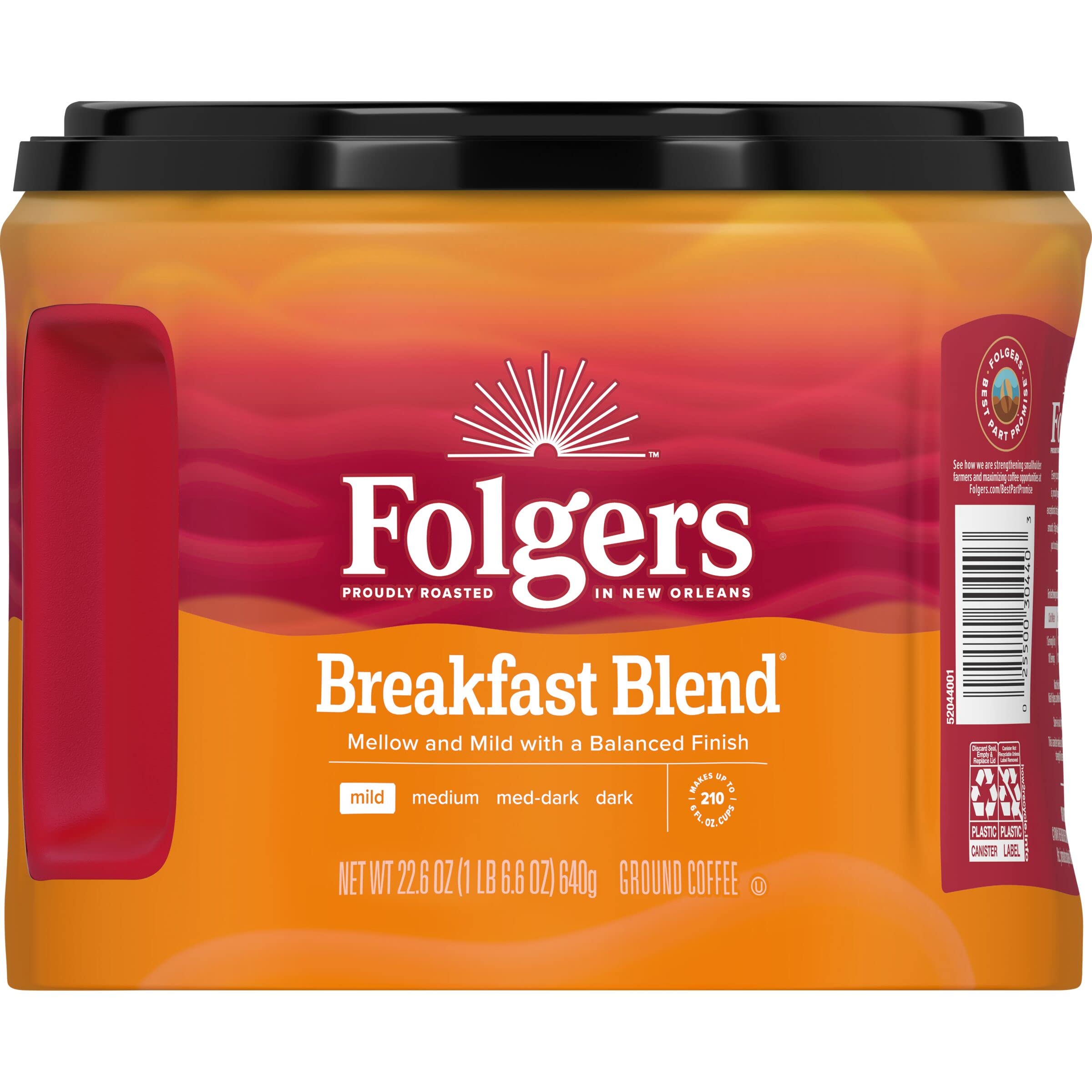 6-Pack 22.6-Oz Folgers Breakfast Blend Mild Roast Ground Coffee $31.45 ($5.24 Each) w/ S&S + Free Shipping