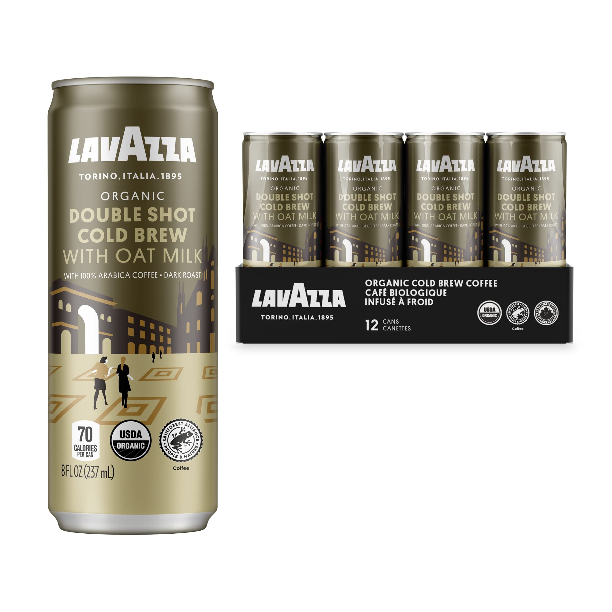 12-Pack 8-Oz Lavazza Organic Double Shot Cold Brew Coffee w/ Oat Milk $18.48 ($1.54 Each) w/ S&S + Free Shipping w/ Prime or on $25+